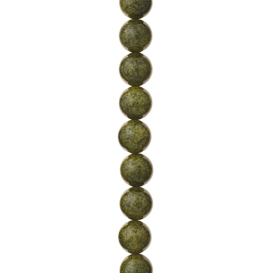 Green Round Stone Beads, 10mm by Bead Landing™